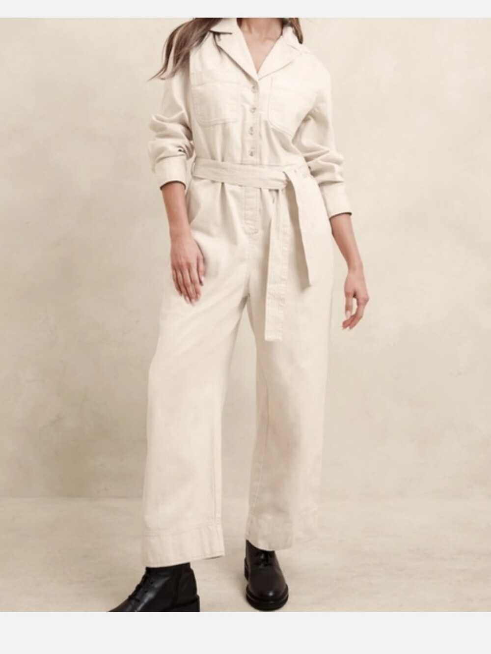 Banana Republic Denim Jumpsuit  Color Ecru NWT
